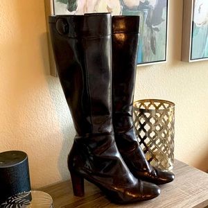Franco Sarto, tall, bronze, heeled boots